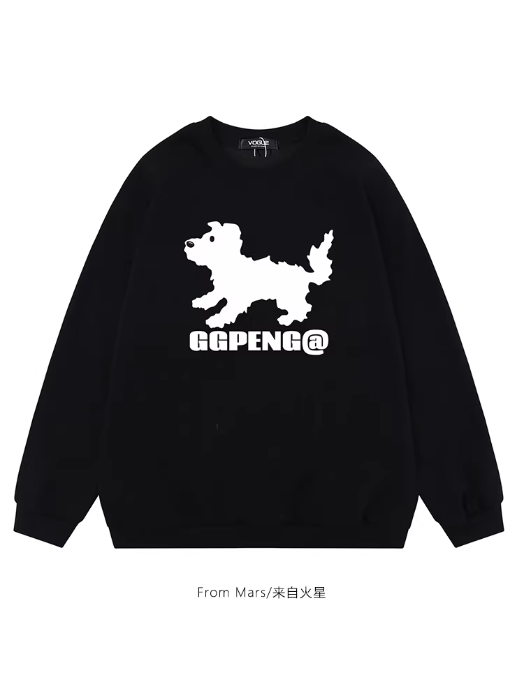 From Mars Áo len dáng rộng cổ tròn kiểu Hàn Quốc màu trắng nhỏ nhắn dễ thương dành cho cặp đôi