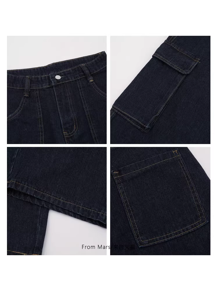 Từ sao Hỏa, mọi thứ sẽ trôi qua. Quần dài denim đa năng, rộng rãi, phong cách thời trang, nhiều túi, kiểu dáng đa năng.