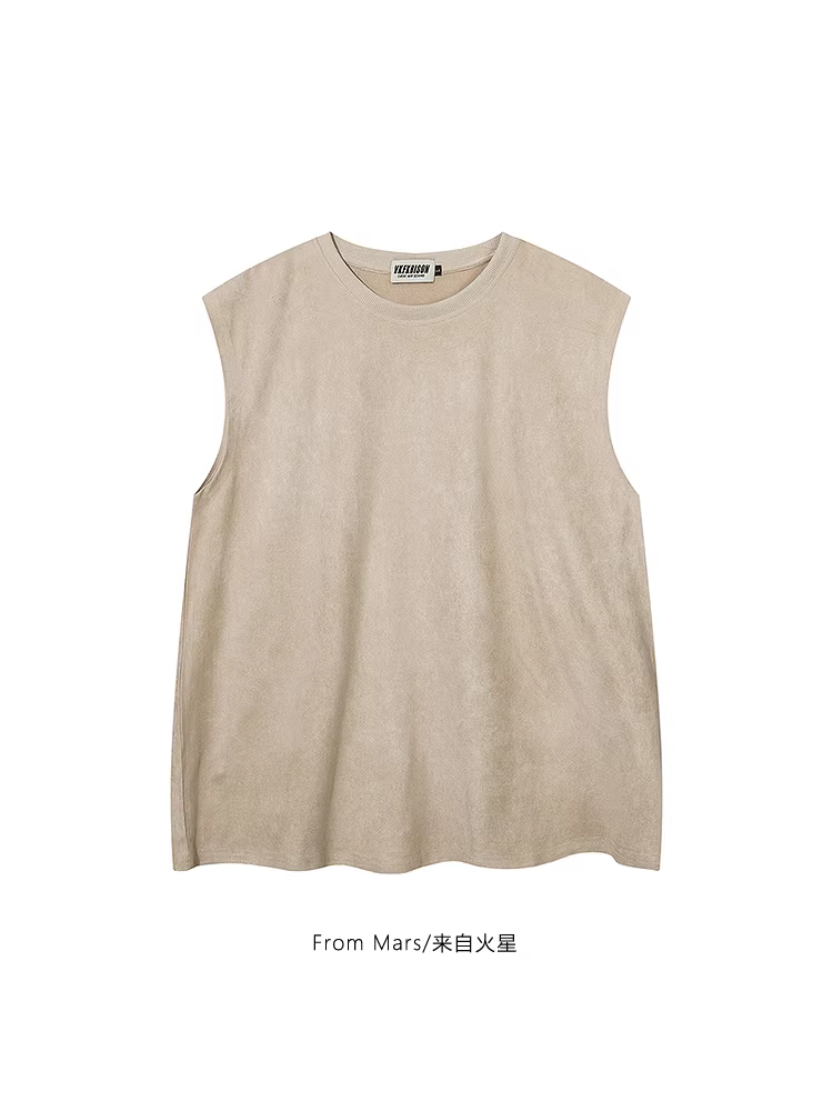 From Mars Summer Light Chasing Simple Solid Color Loose Sleeveless Trendy Brand Vibe Unisex Sports Tank Top Vest