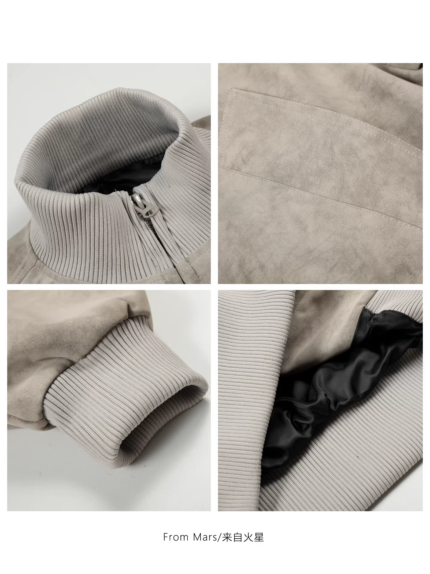 Từ thương hiệu thời trang Mars Too, áo khoác cổ đứng đơn giản, phong cách giản dị