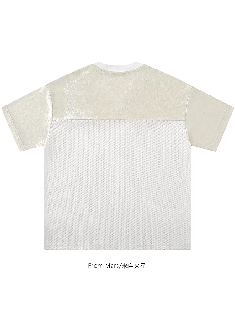 Từ sao Hỏa, gặp gỡ bình thường, áo thun cổ tròn tay ngắn phong cách Harajuku Nhật Bản, phong cách mùa hè lười biếng.