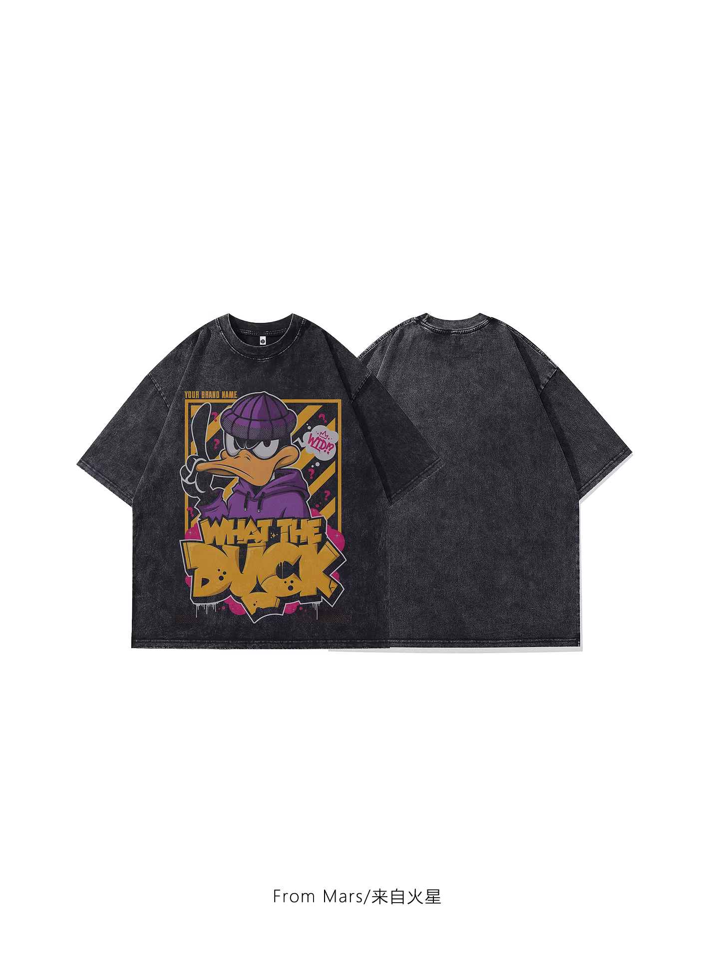 Áo thun ngắn tay dáng rộng anime hai chiều từ sao Hỏa dành cho nam và nữ mùa hè thời trang giản dị đơn giản dành cho các cặp đôi