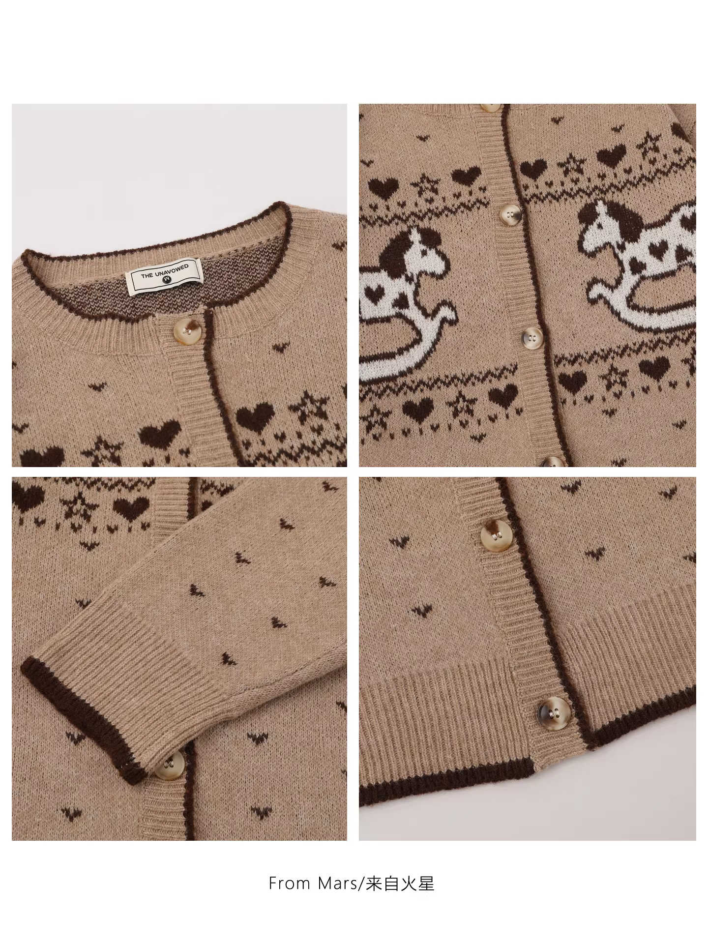 Áo khoác len dáng rộng jacquard của Fair Island từ thương hiệu Mars Today