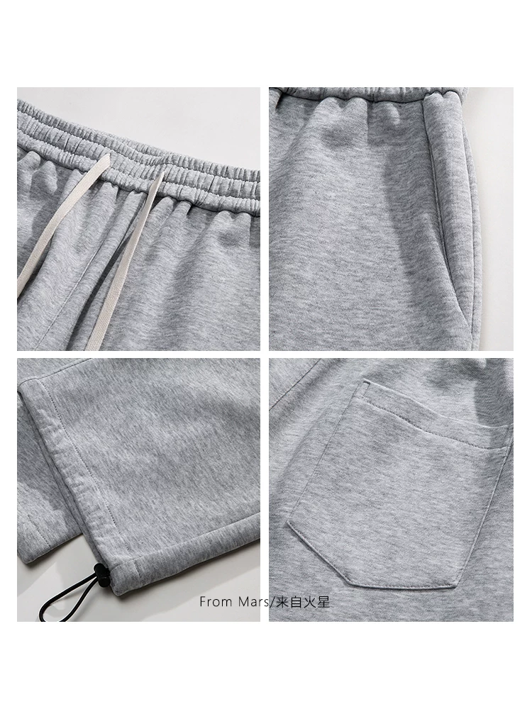 Quần thể thao đa năng phong cách Hàn Quốc màu trơn có dây rút phong cách Hàn Quốc unisex rộng rãi đa năng