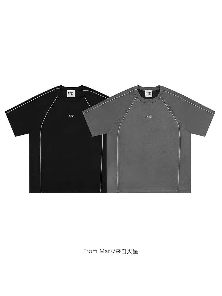 Từ sao Hỏa Không còn nhìn lại phía sau Thiết kế cổ tròn kiểu dáng thời trang, thoáng mát, đa năng, áo thun ngắn tay unisex thông thường