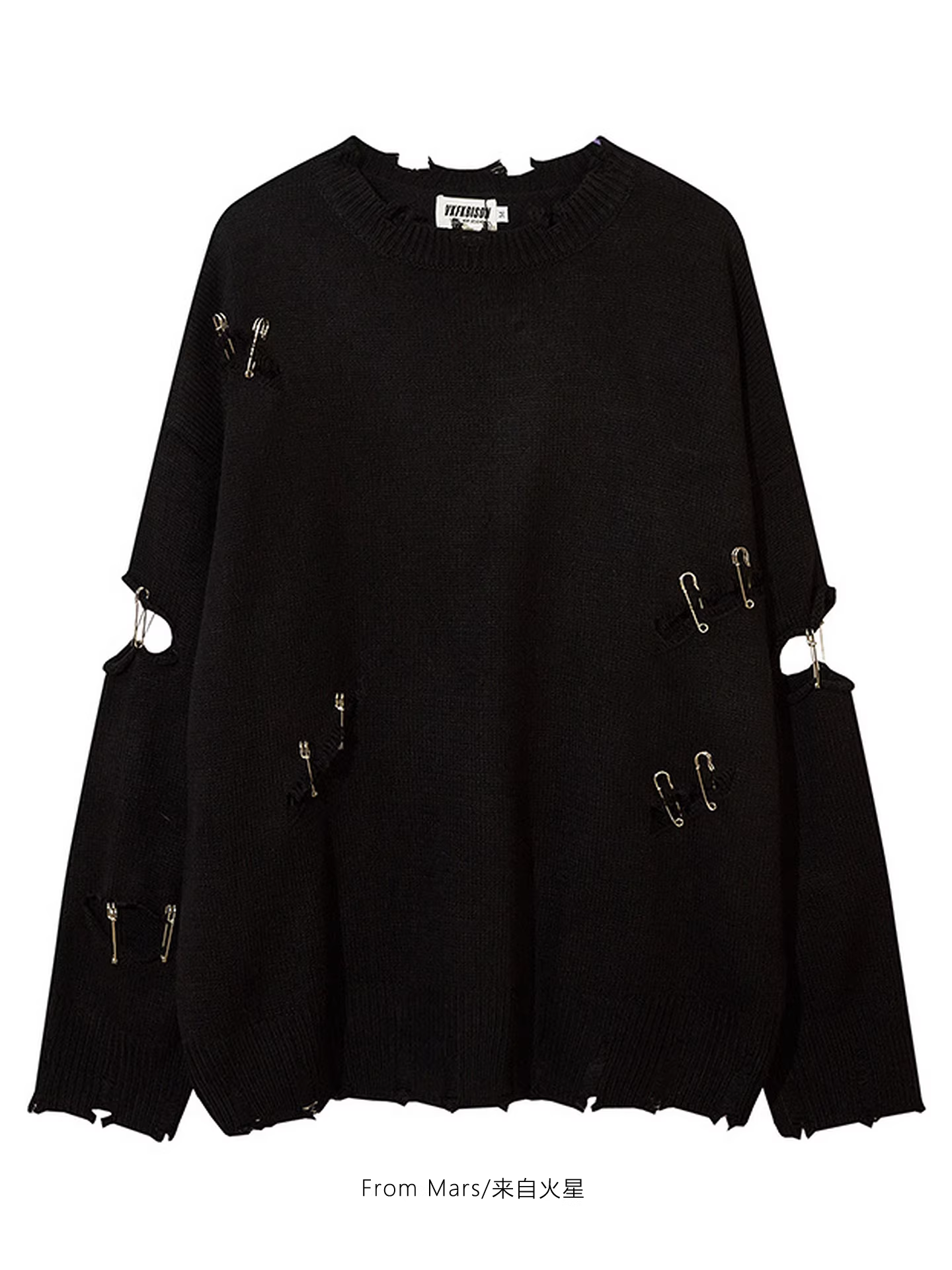 Áo len dệt kim cổ tròn dáng rộng thiết kế thông thường hàng ngày của Mars dành cho nam và nữ