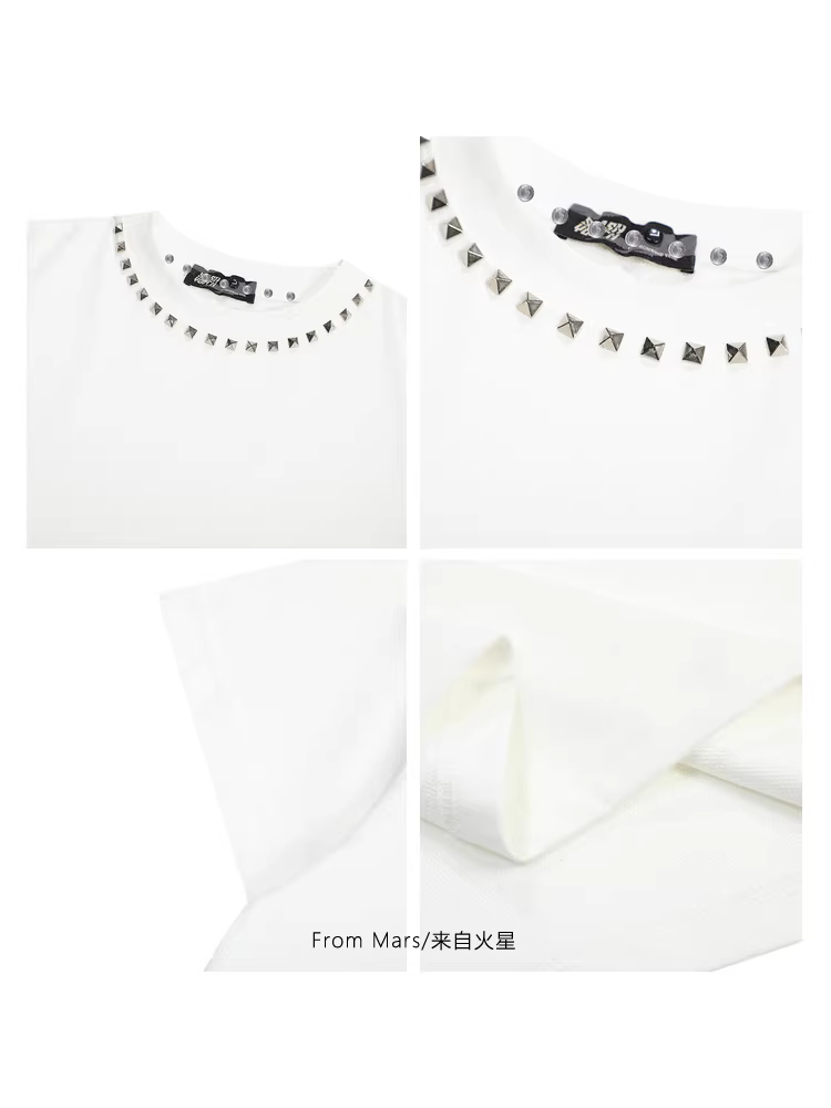 Áo thun ngắn tay dáng ôm vừa vặn có tay áo xòe kiểu dáng cổ điển từ sao Hỏa