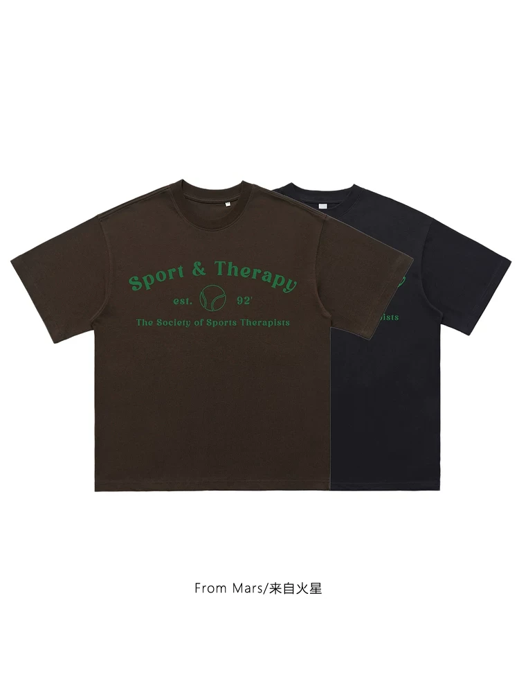 From Mars Active Sports Summer Áo thun ngắn tay in họa tiết đơn giản cổ tròn đa năng dáng rộng vừa vặn cho cặp đôi