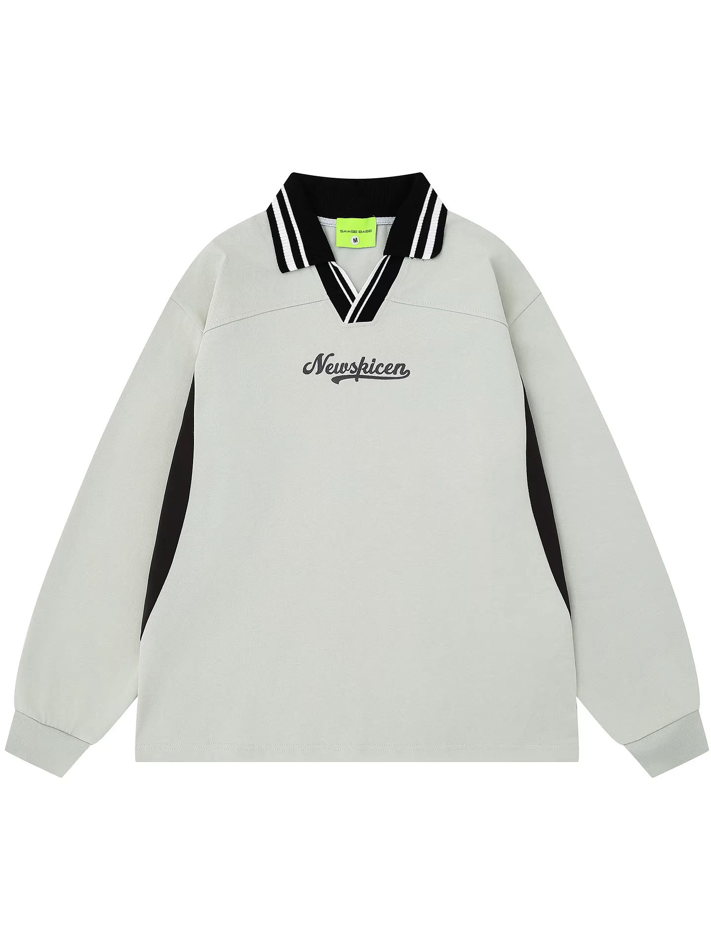 Áo nỉ dài tay dáng rộng in logo thêu hình tia chớp thời trang phong cách Mars