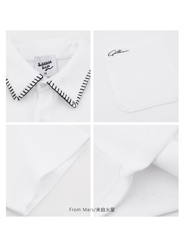 Từ sao Hỏa, nguồn gốc không rõ, phong cách Nhật Bản, áo sơ mi có cổ thông thường, kiểu dáng độc đáo và rộng rãi, áo có cổ unisex đa năng.