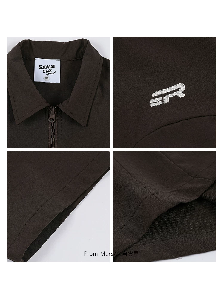 Từ sao Hỏa, sẵn sàng thách thức, thiết kế ve áo màu trơn hợp thời trang, áo sơ mi ngắn tay unisex rộng rãi và đa năng BF.