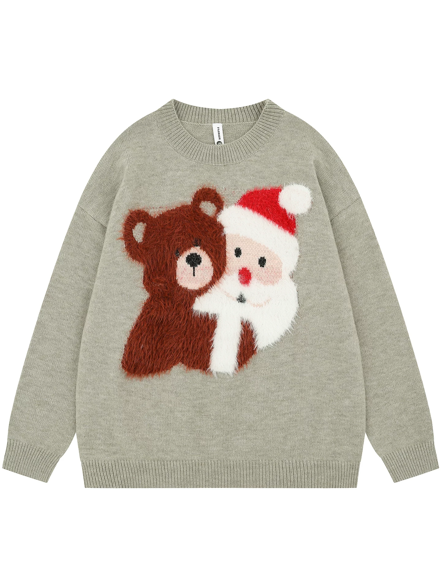 Từ sao Hỏa Màu sắc tương phản Thời trang Áo len cổ tròn mềm mại dài tay dáng rộng Unisex Áo len dệt kim