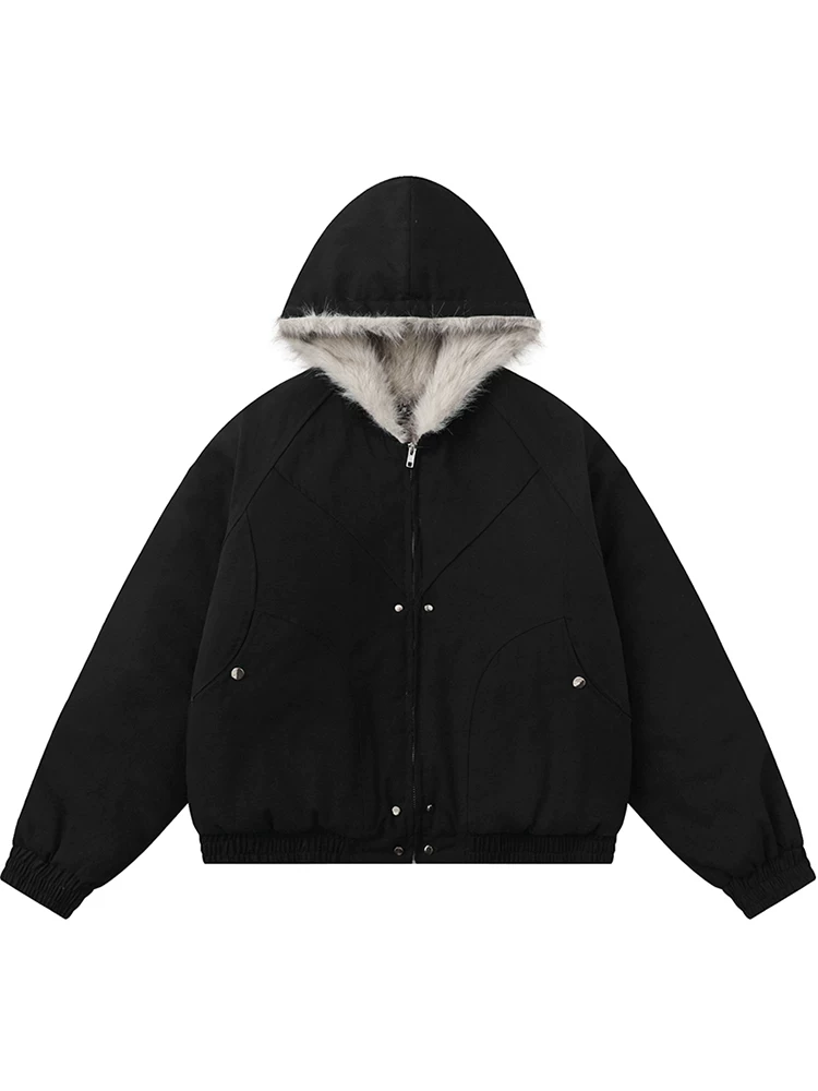Từ sao Hỏa, có thể dễ dàng mua được, áo khoác cotton có mũ trùm đầu dành cho cặp đôi, màu trơn, ấm áp và phong cách, rộng rãi và đa năng.