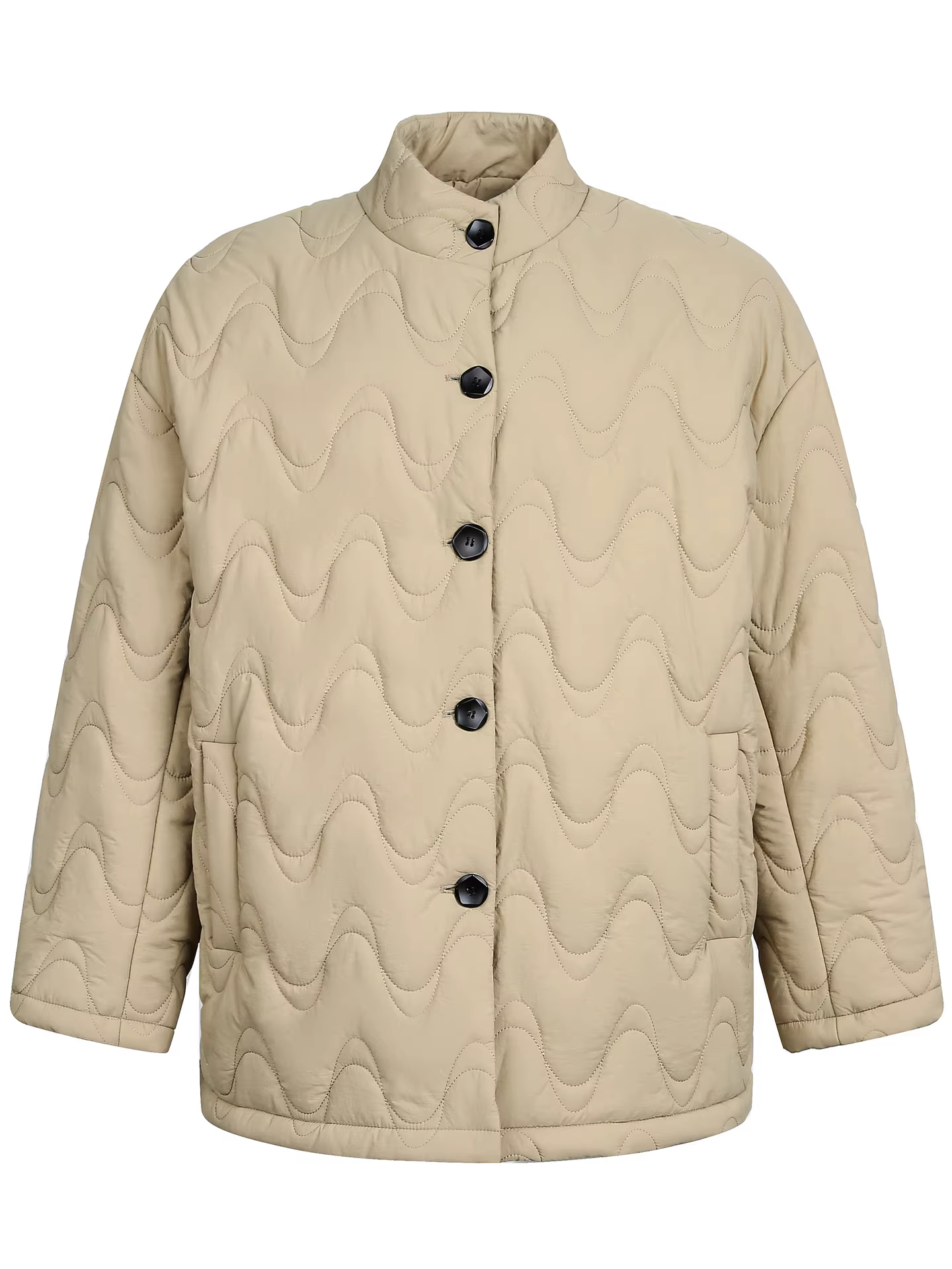 From Mars Cold Air Attack Thời trang đơn giản Retro Màu trơn cổ đứng Áo khoác cotton dáng rộng BF Couple