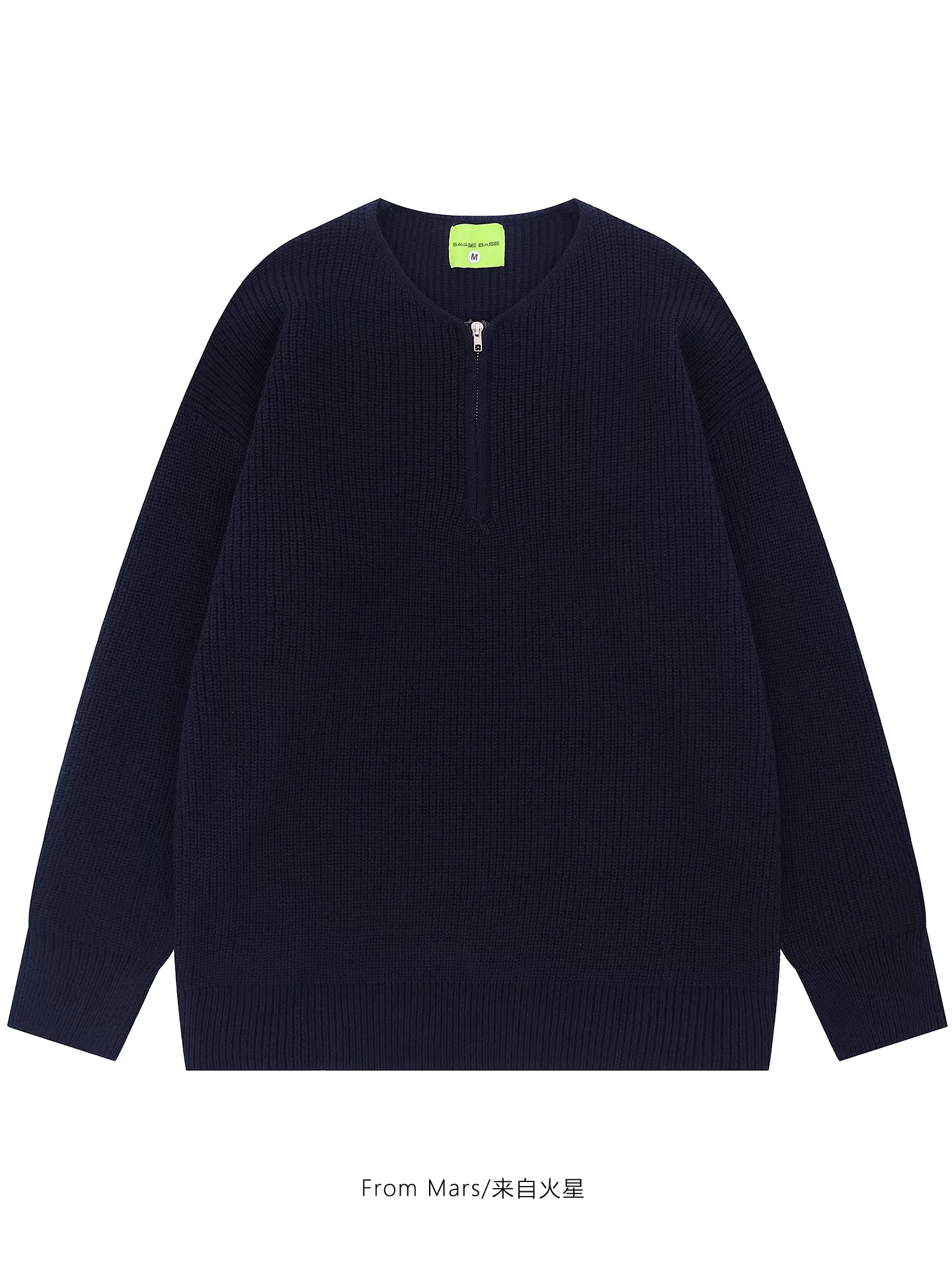 Từ sao Hỏa: Số lượng không thể đếm được các lựa chọn, áo len chui đầu dáng rộng, cổ nửa khóa kéo, phong cách đường phố Mỹ dành cho nam và nữ, kiểu dáng đa năng phong cách BF.