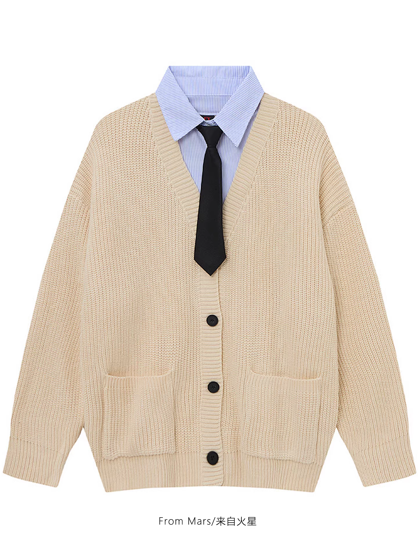 Áo khoác len dáng rộng không có dấu vết của Mars Traceless