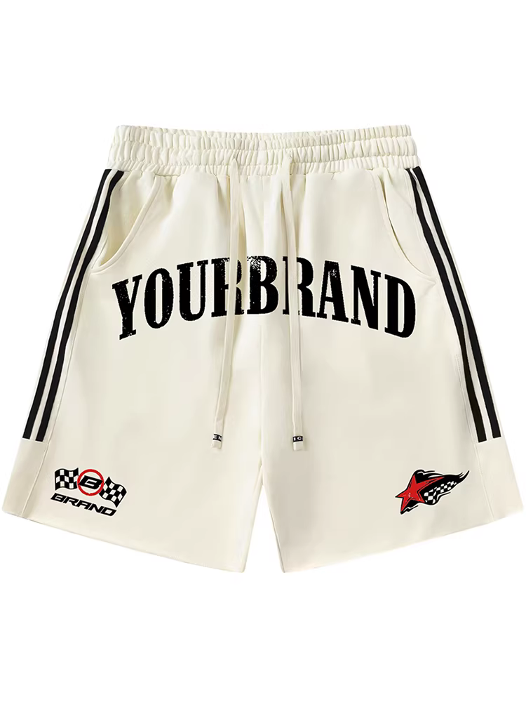 Từ sao Hỏa, hãy là chính mình. Phong cách đại học châu Âu và Mỹ, quần short thể thao in chữ hai thanh đơn giản, dáng rộng.