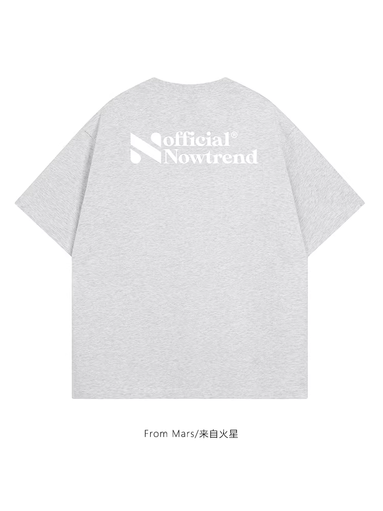 From Mars Time Engine Áo thun ngắn tay dáng rộng in họa tiết cổ tròn thông thường hợp thời trang mùa hè