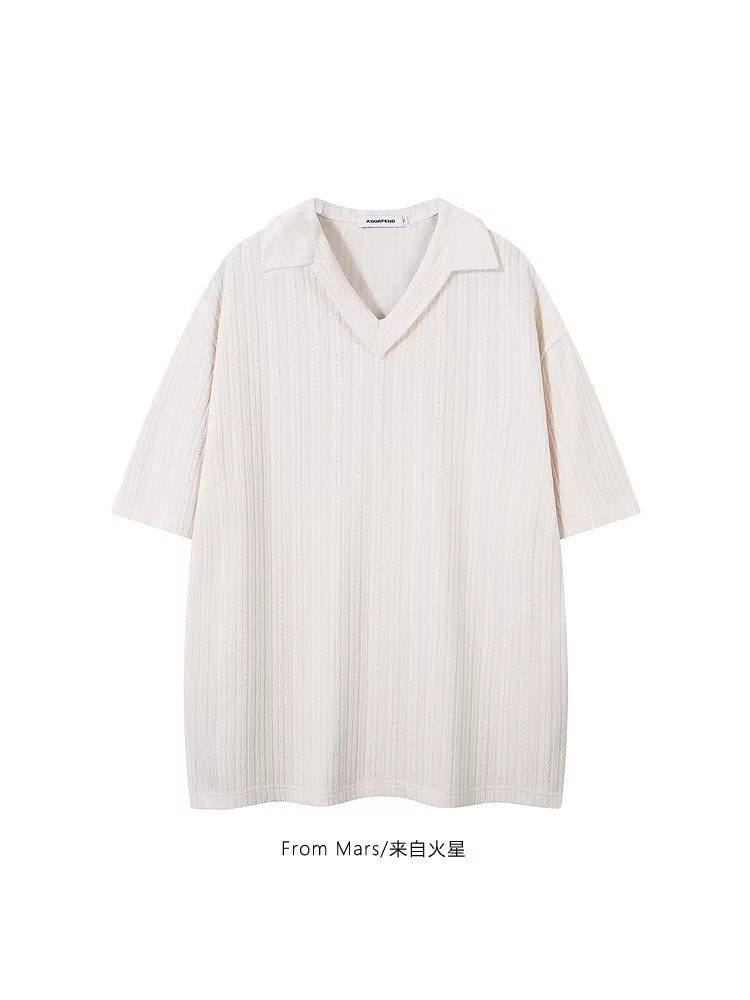 Từ sao Hỏa, màu trắng tinh khiết và sạch sẽ trong mùa hè, màu trơn, phong cách lười biếng, dáng rộng, áo thun ngắn tay unisex giản dị