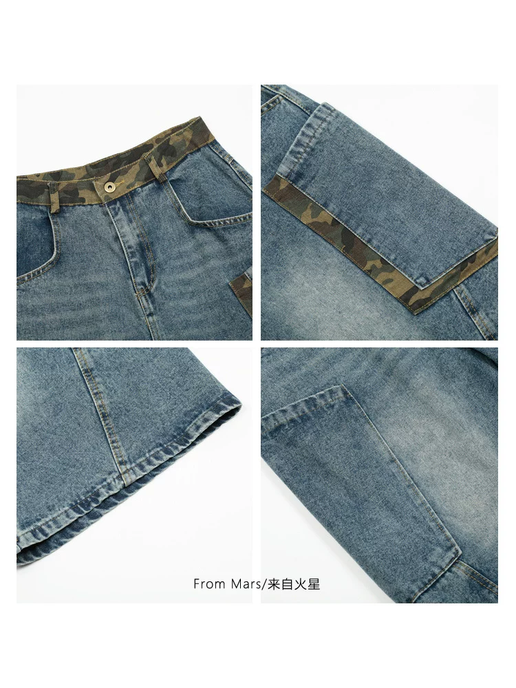 Từ sao Hỏa, khéo léo thể hiện tinh hoa của quần short denim ống rộng, quần ống rộng kiểu dáng lửng, họa tiết phối màu phong cách châu Âu và Mỹ.