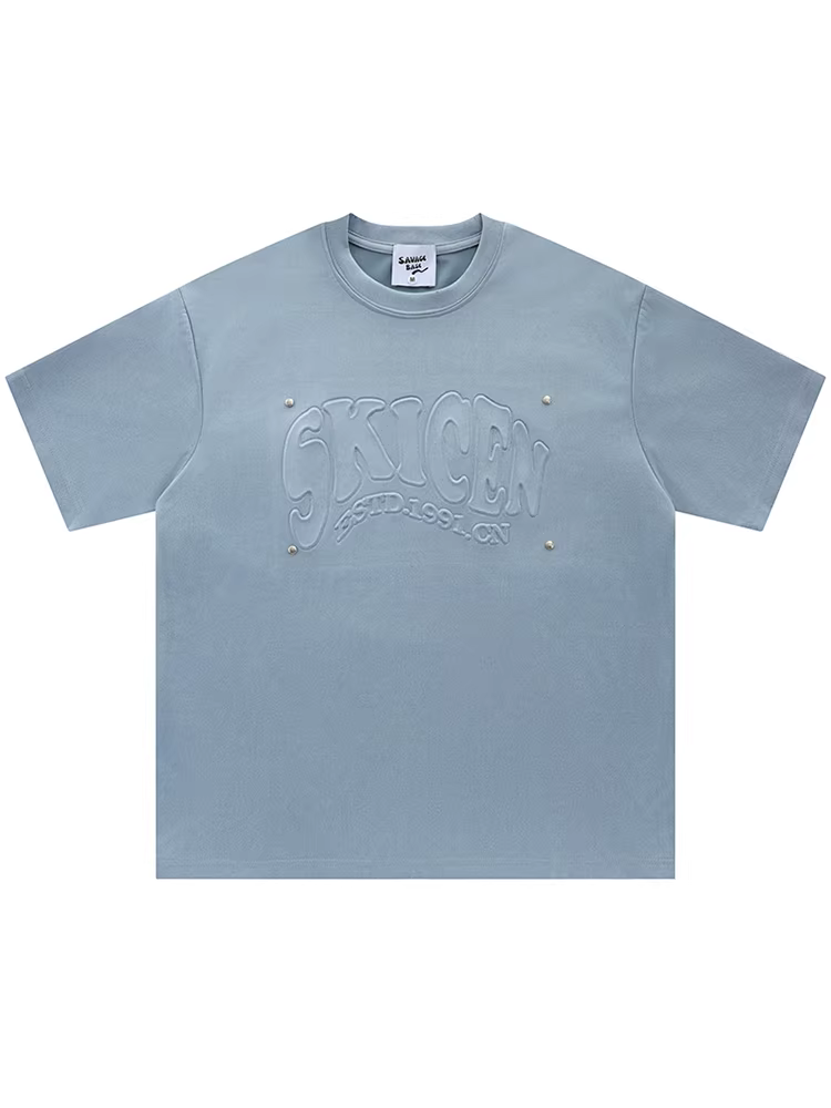 Từ sao Hỏa, chạy theo ước mơ, thương hiệu thời thượng Áo thun ngắn tay đính kim loại in 3D, dáng rộng, giản dị, đa năng, dành cho các cặp đôi.