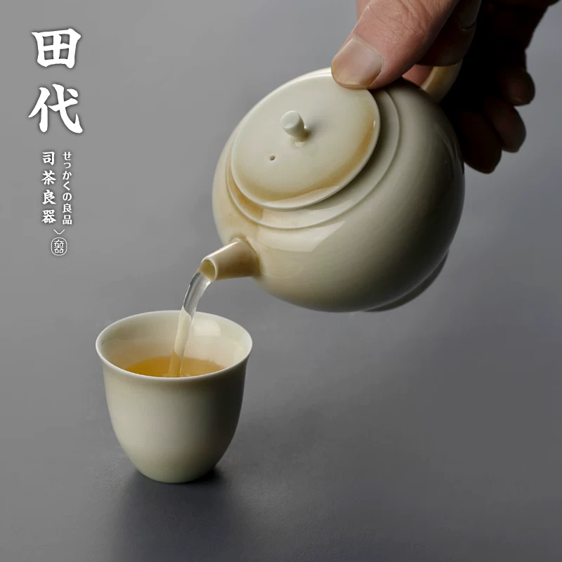 Ấm trà Cảnh Đức Trấn, được làm thủ công bởi nghệ nhân, ấm trà nhỏ có lưới lọc, ấm trà gốm cầm tay để pha trà.