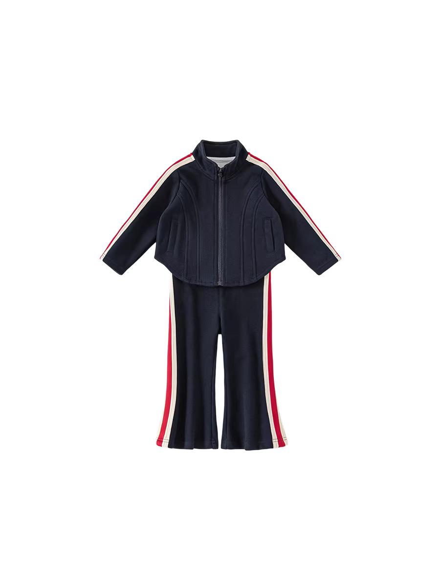 Bộ đồ thể thao bé gái INSbobo thu đông 2025, bộ đồ trẻ em xuân thu, quần áo trẻ em thời trang