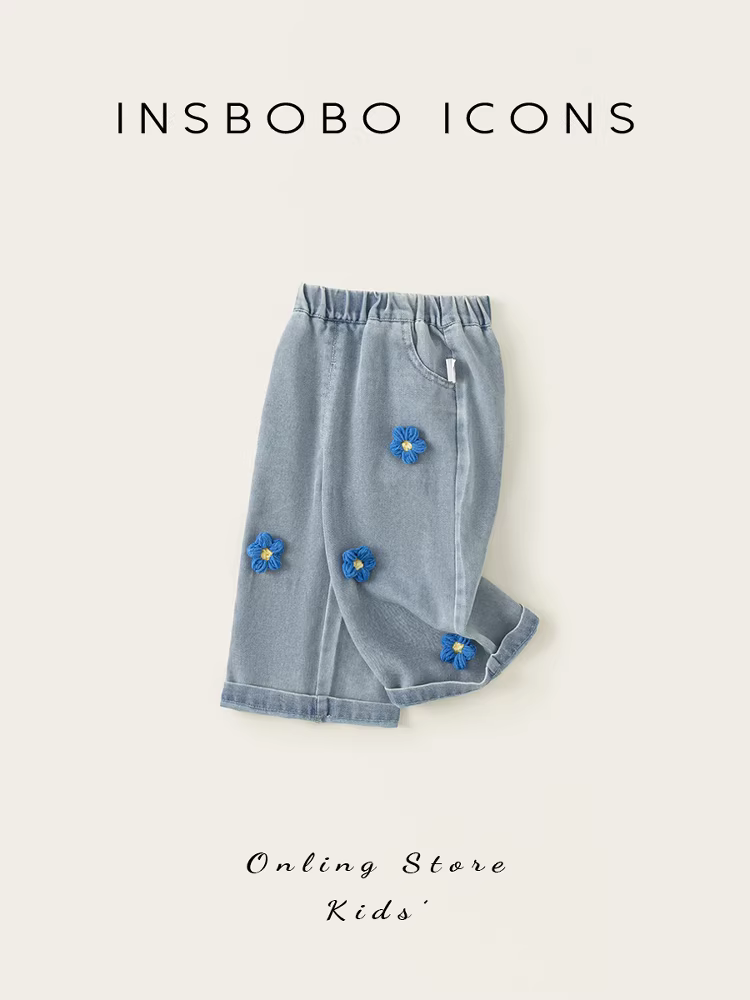 Quần bé gái mùa hè quần jean bé gái kiểu dáng mỏng quần áo mùa hè bé gái thời trang quần chống muỗi trẻ em mùa hè quần áo trẻ em hợp thời trang