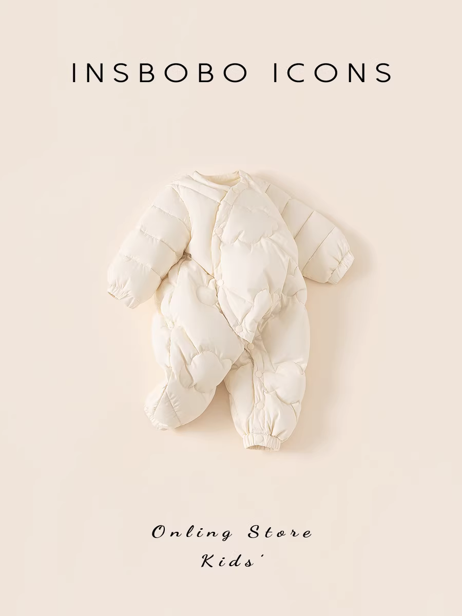 Áo khoác lông vũ cho bé, quần áo mùa đông cho trẻ sơ sinh, áo khoác lông vũ liền thân, quần áo mùa đông dày dặn cho trẻ sơ sinh và trẻ mới biết đi, quần áo ấm áp cho trẻ em