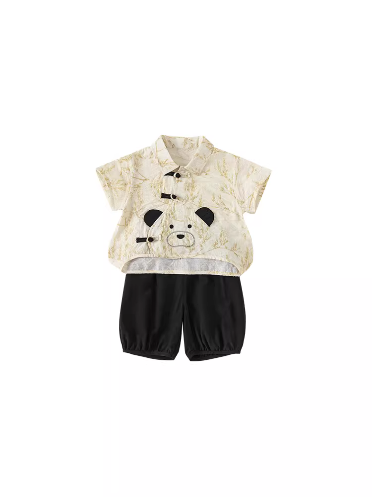 Quần áo mùa hè kiểu truyền thống Trung Quốc của bé trai Hanfu 2025 phong cách mới Bộ đồ Tang mới của bé gái kiểu Trung Quốc mới Bộ trang phục sinh nhật đầu tiên của trẻ em Trang phục hợp thời trang của bé trai