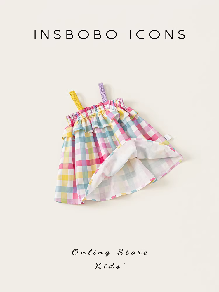INSbobo váy bé gái mùa hè kiểu dáng mỏng váy trẻ em váy dây bé gái thời trang quần áo trẻ em xu hướng mùa hè