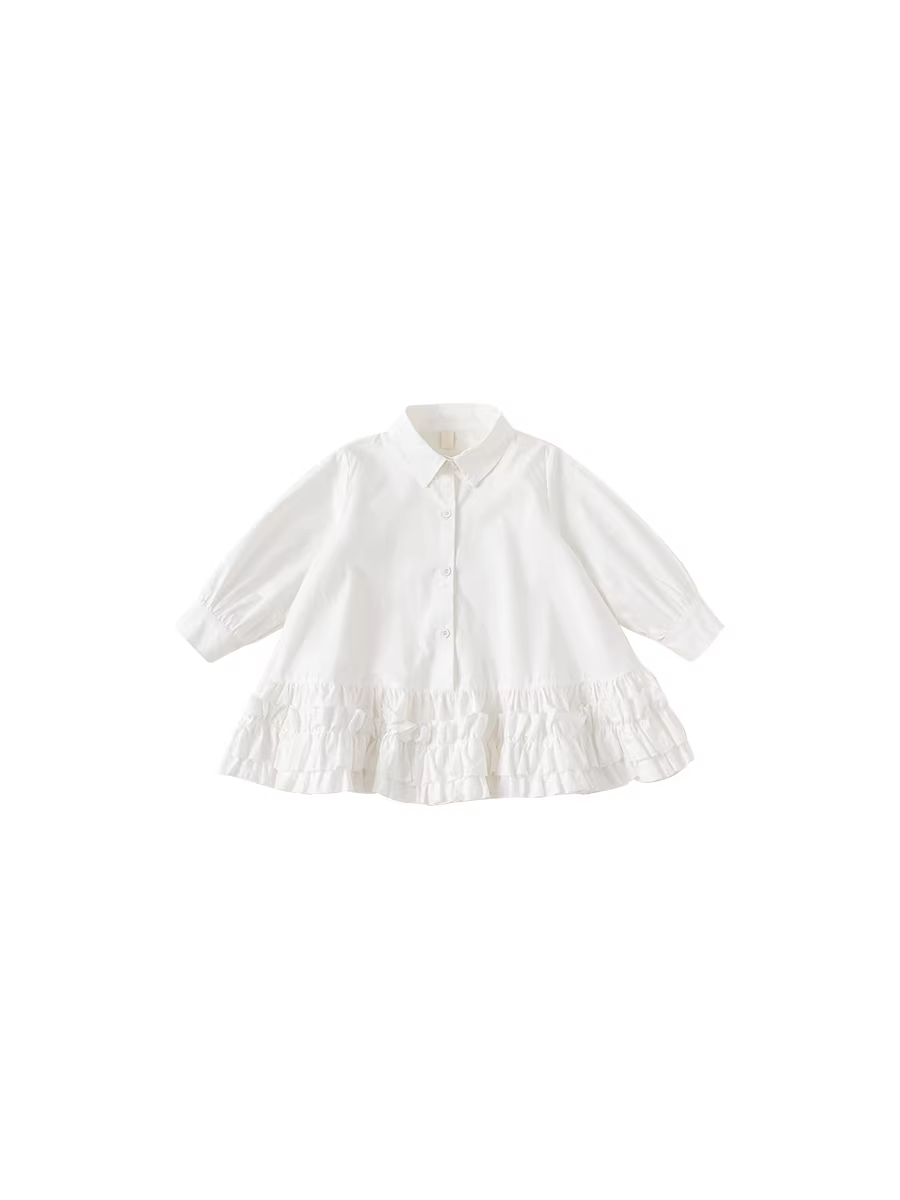 Váy bé gái INSbobo thu đông 2025 kiểu mới, váy công chúa thời trang, váy sơ mi bé gái