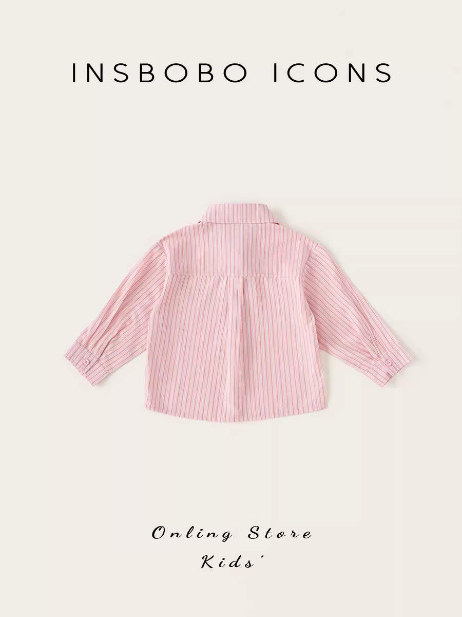 Áo sơ mi bé gái INSbobo, áo sơ mi bé gái, áo dài tay trẻ em kiểu mới thu đông 2025, phong cách Hàn Quốc thời trang