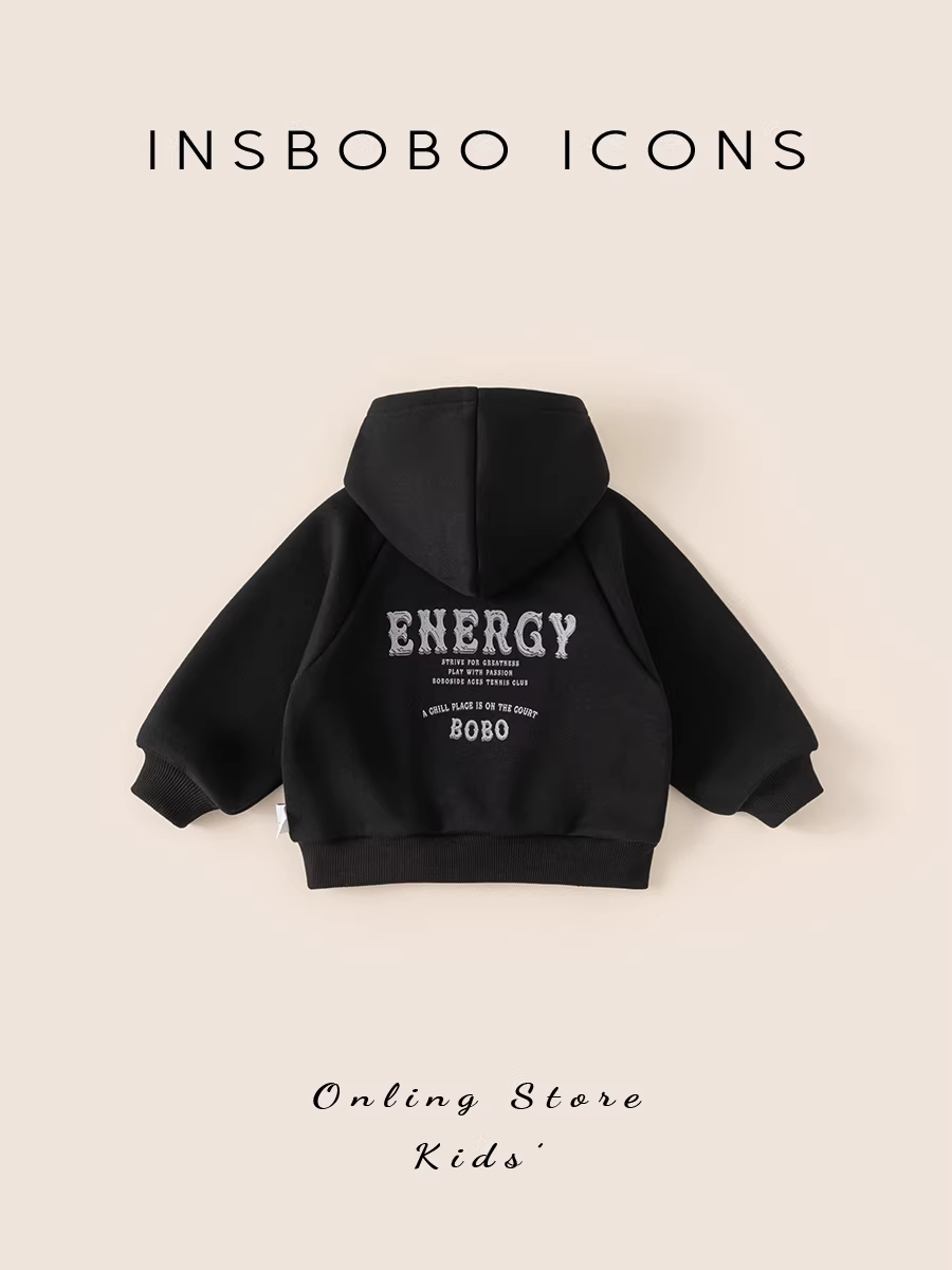 Áo thun bé trai INSbobo mùa đông 2025 mới, dày dặn, thời trang, áo ấm mùa thu đông cho bé