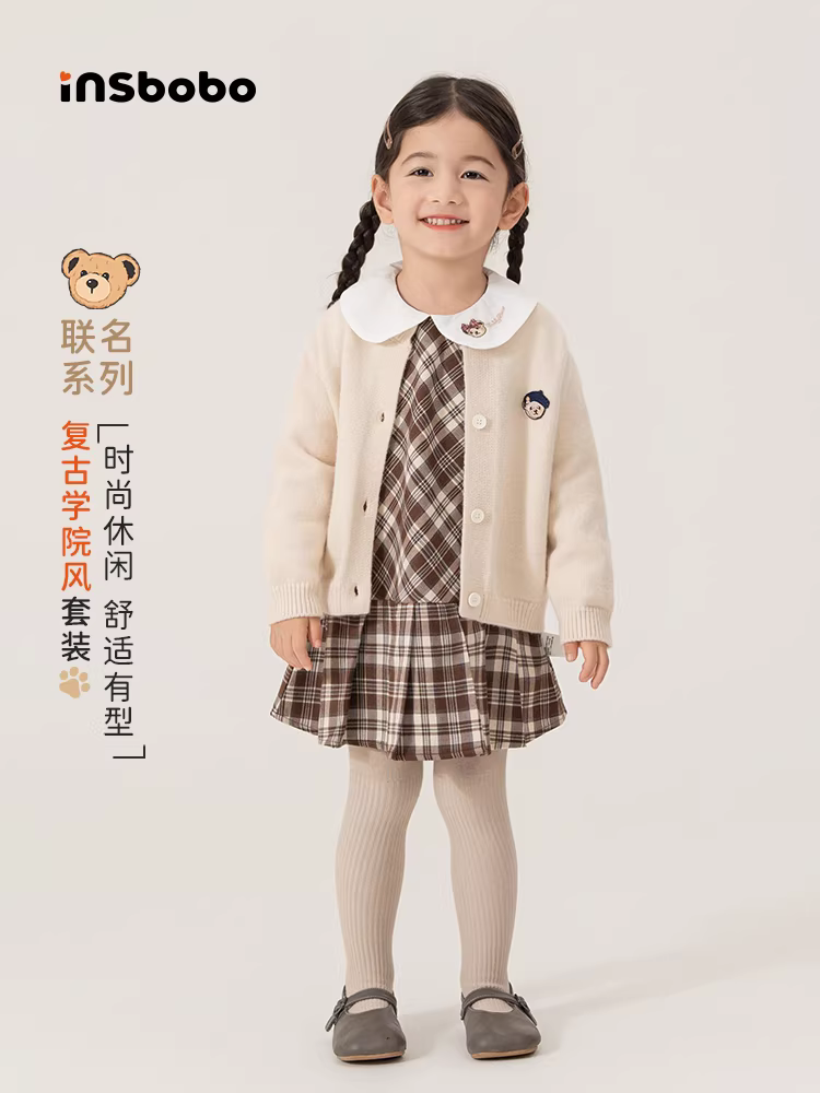 Váy bé gái INSbobon thu đông 2025, đầm bé gái dễ thương xuân thu, đầm bé sơ sinh một tuổi thời trang