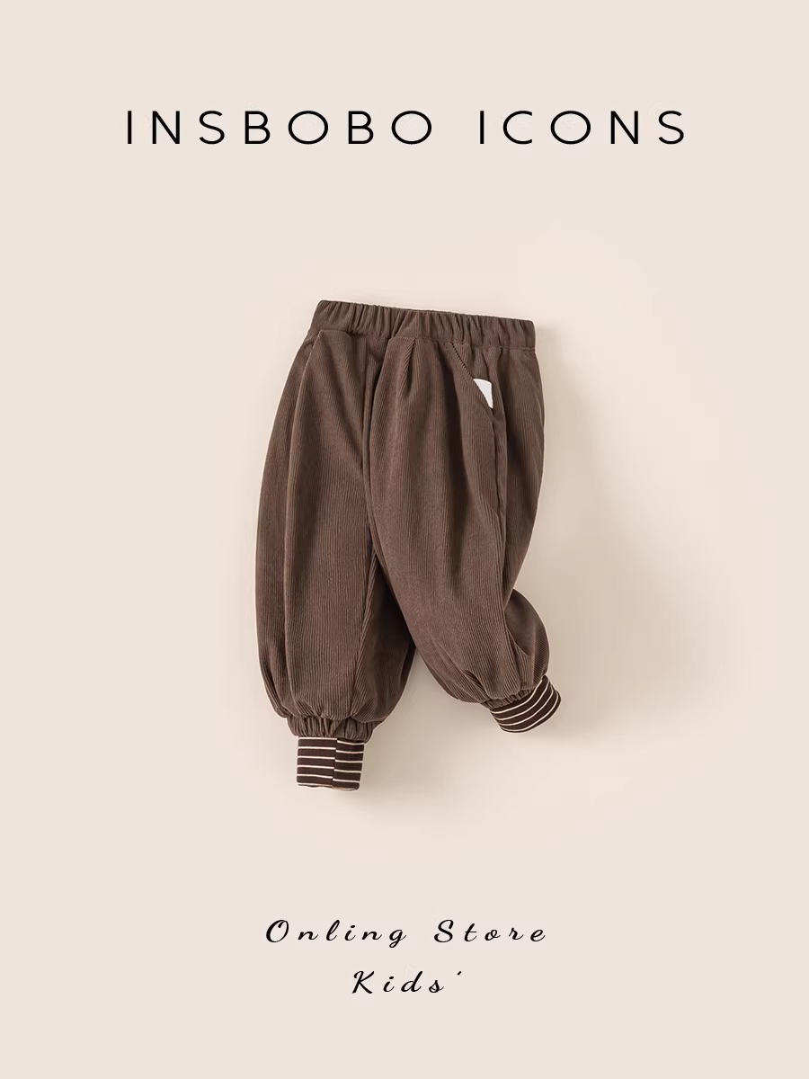 Quần thể thao bé trai INSbobo mùa đông 2025, quần giữ ấm mùa đông cho bé trai