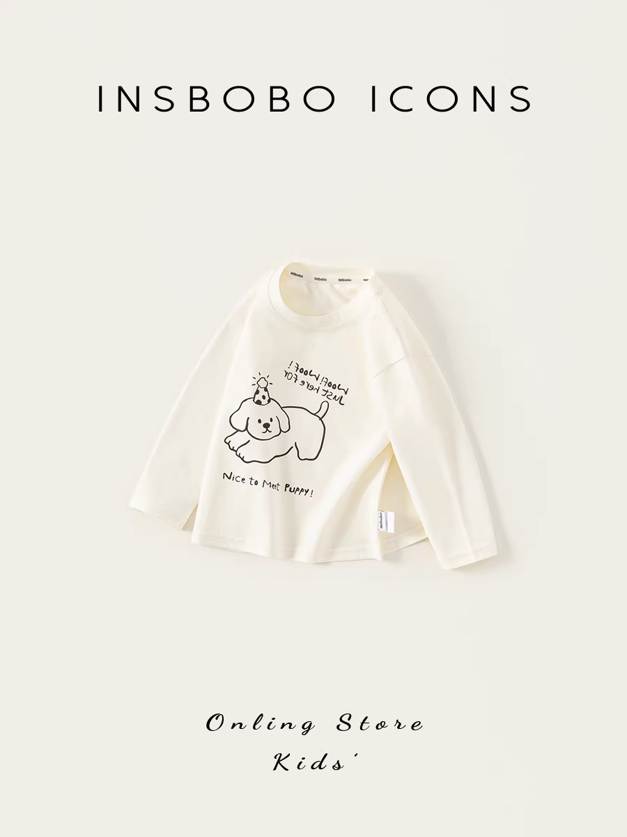 Áo thun dài tay trẻ em INSbobo mùa xuân thu, áo thời trang bé trai bé gái, quần áo trẻ em mùa thu mới 2025, kiểu dáng hợp xu hướng