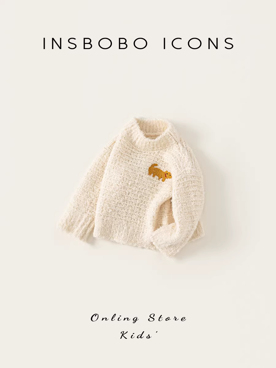 Áo len bé gái INSbobo mùa thu, áo kiểu thời trang trẻ em 2025, áo len trẻ em mùa xuân thu, thời trang trẻ em