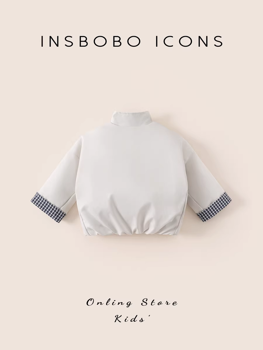 Áo khoác INSbobo cho bé gái mùa đông 2025 kiểu mới, áo phao bé trai, áo dày giữ ấm thời trang mùa đông