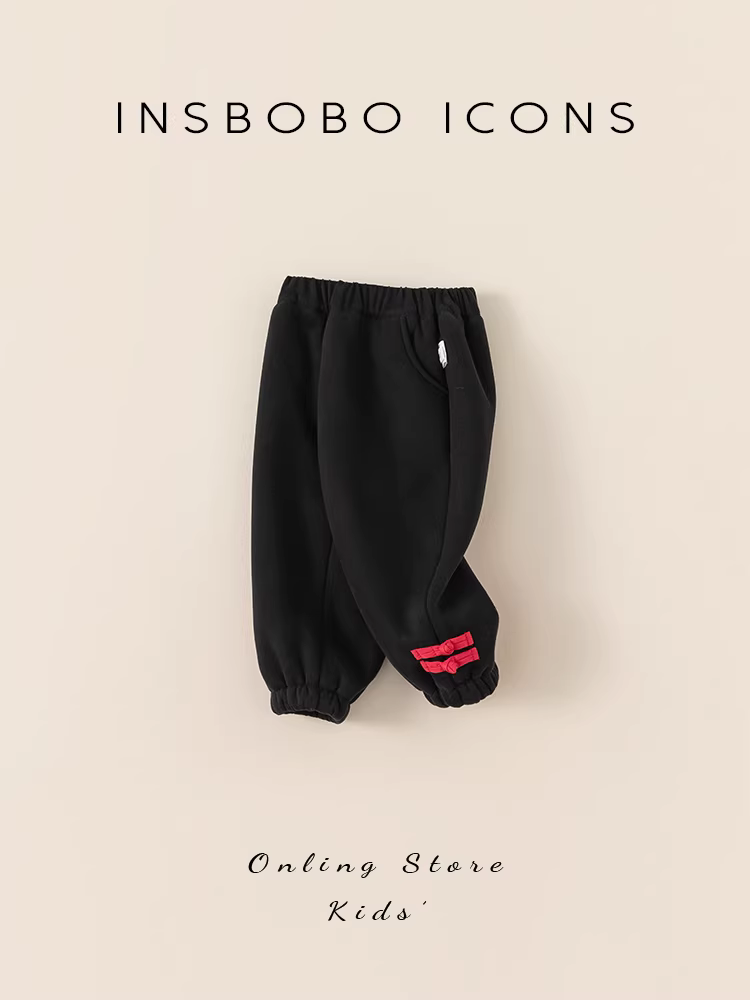 Quần Hanfu mùa đông cho bé trai, quần bé gái kiểu mới 2025, bộ đồ Tang trẻ em, quần bé mặc thường ngày, quần jogger dày kiểu cổ điển