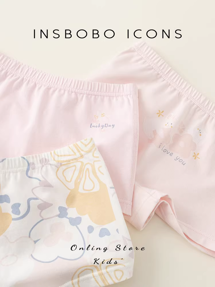 Đồ lót nữ INSbobo kiểu mới 2025 quần đùi bé gái 7A kháng khuẩn quần lót trẻ em chất liệu cotton đồ lót trẻ lớn thời trang