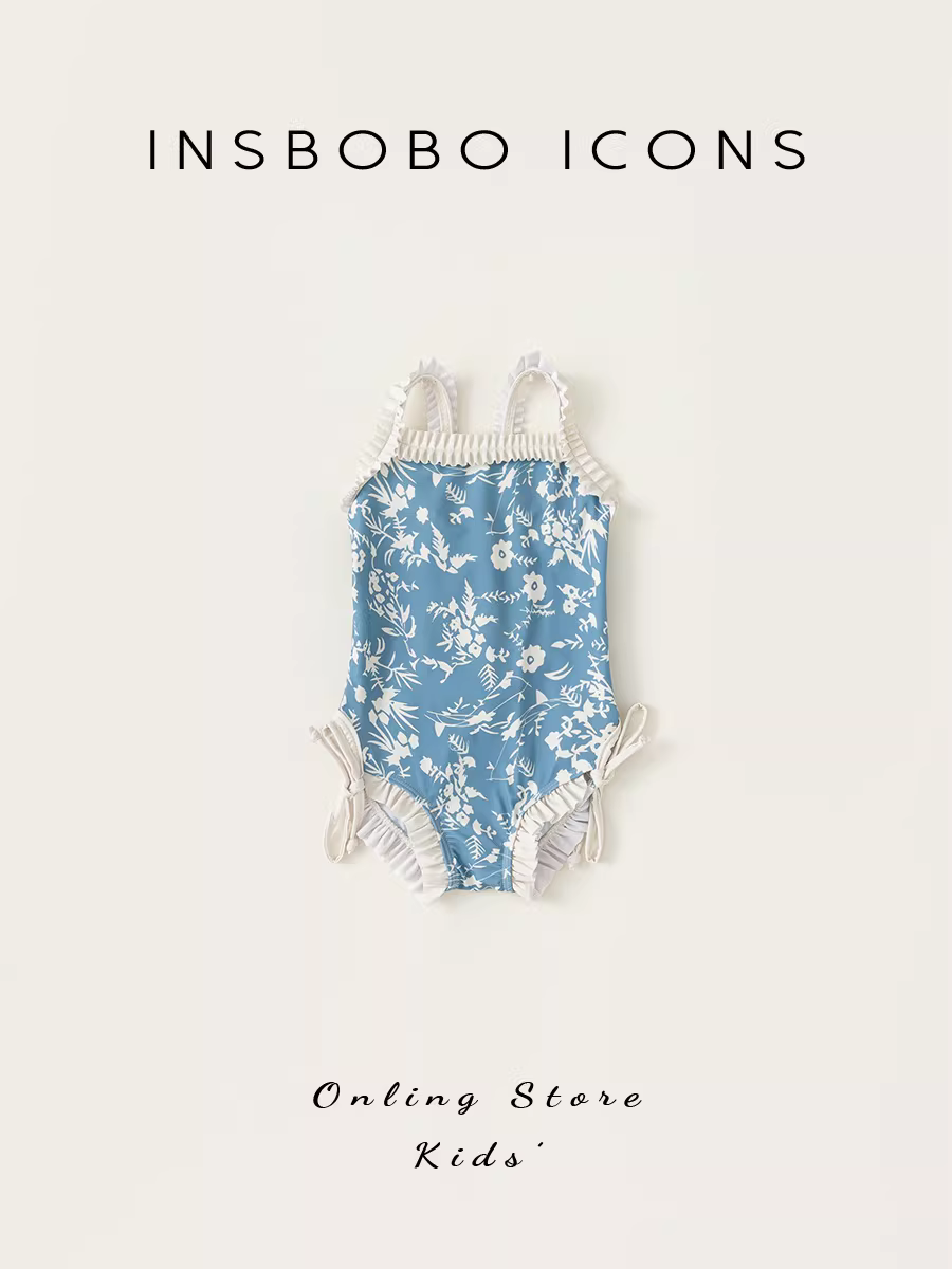 INSbobo áo tắm bé gái áo tắm trẻ em mùa hè áo tắm nơ trẻ em quần áo bơi bé gái dopamine