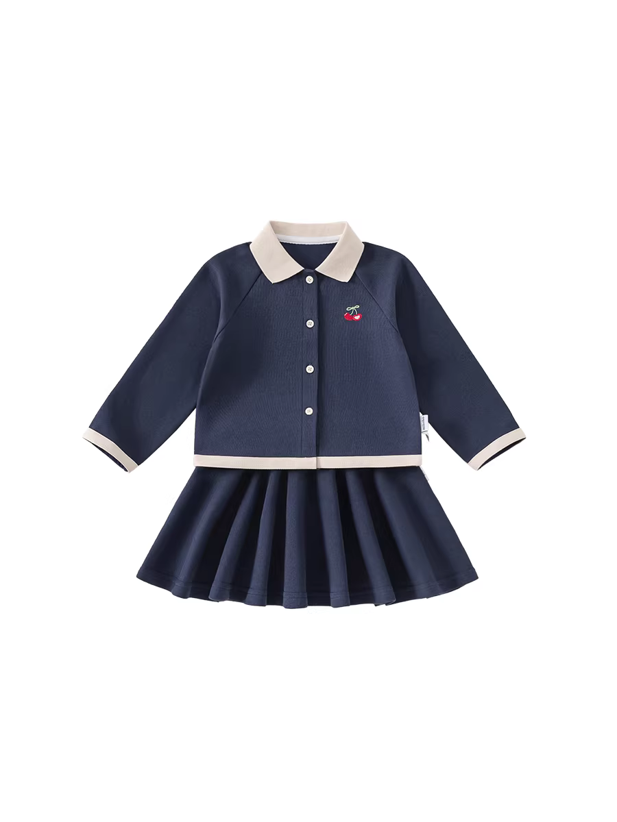 Bộ đồ bé gái INSbobo thu đông 2025 kiểu mới, chân váy bé gái, áo cardigan dài tay thời trang trẻ em