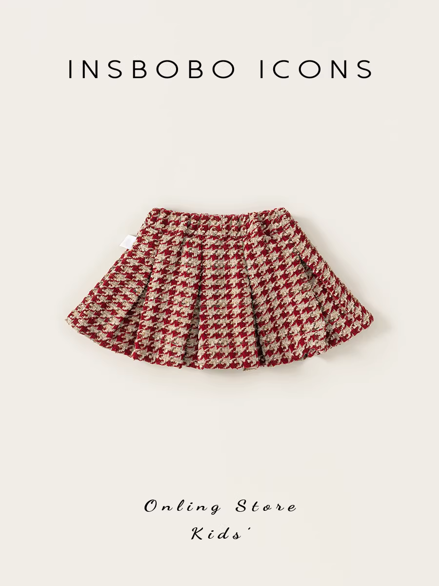 Váy xếp ly mùa thu INSbobo cho bé gái, váy trẻ em, mẫu mới 2025, trang phục mùa thu thời trang cho bé