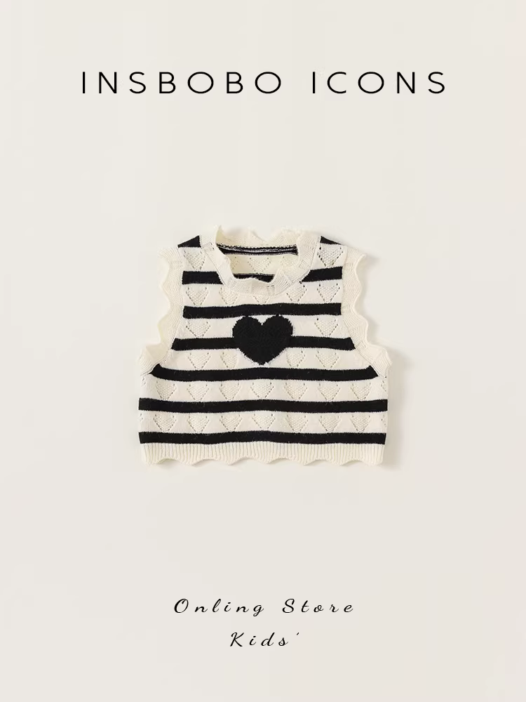 Áo len dệt kim nữ INSbobo thời trang, áo len sọc nữ mùa thu 2025 mới, kiểu dáng đa năng
