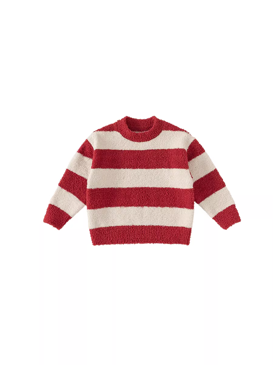 Áo len trẻ em INSbobo thu đông 2025 kiểu mới, áo len sọc cho bé gái, áo len dài tay cho bé trai