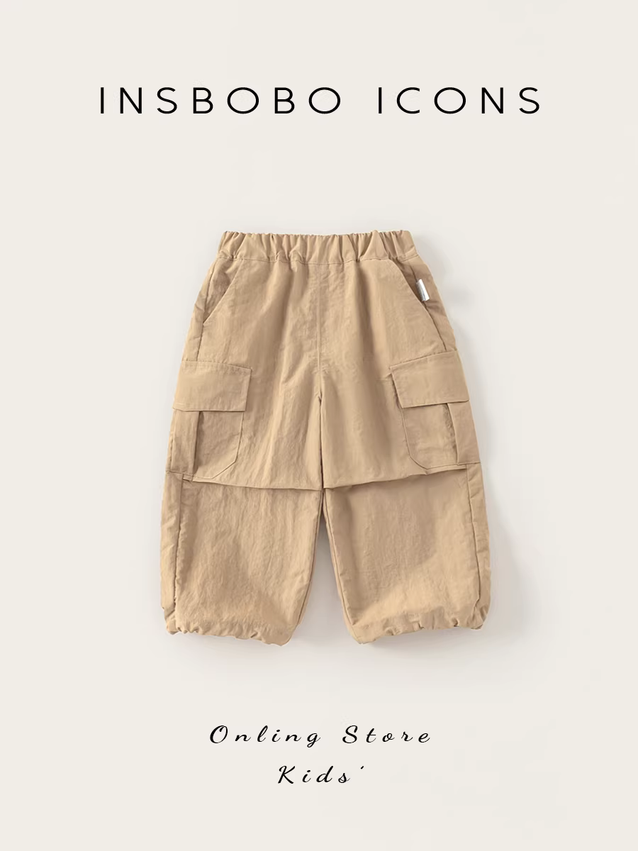 Quần bé trai INSbobo thu đông 2025 kiểu mới, quần cargo bé gái, quần dài trẻ em, quần trẻ em thường ngày thời trang