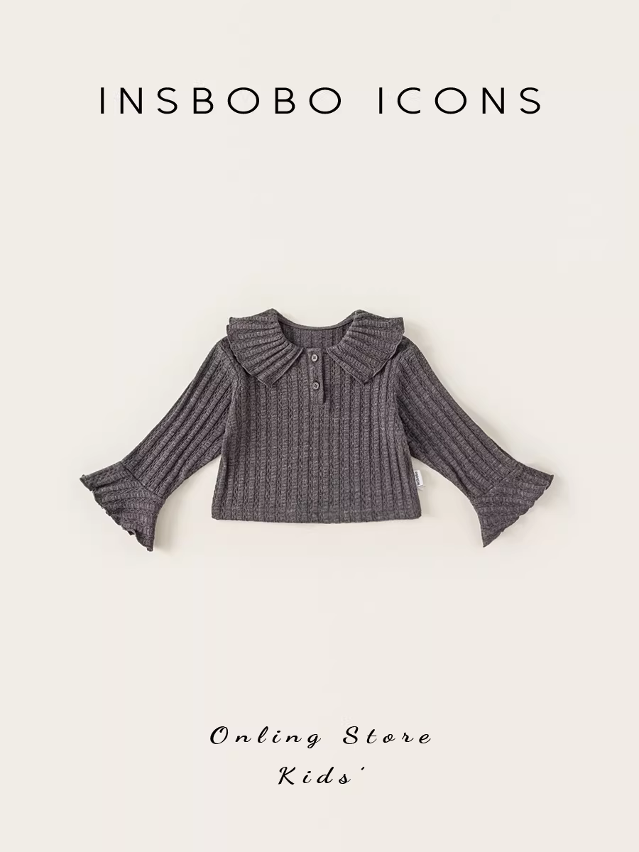 Áo len trẻ em INSbobo cho bé gái, hàng dệt kim mùa thu, kiểu dáng mùa thu mới 2025, áo thời trang và sành điệu cho bé gái.