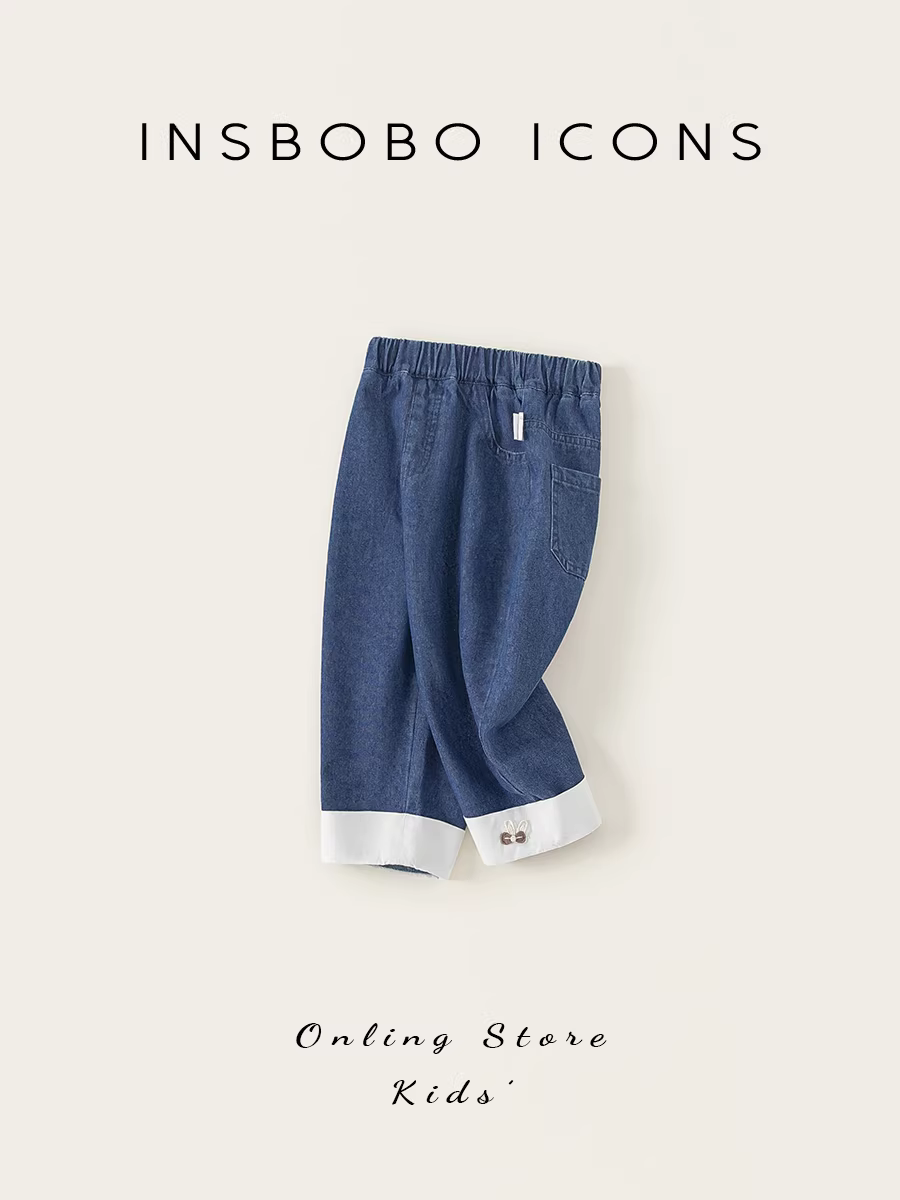 Quần bé gái INSbobo thu đông 2025 kiểu mới quần jean bé gái quần trẻ em mùa thu quần ống đứng trẻ em