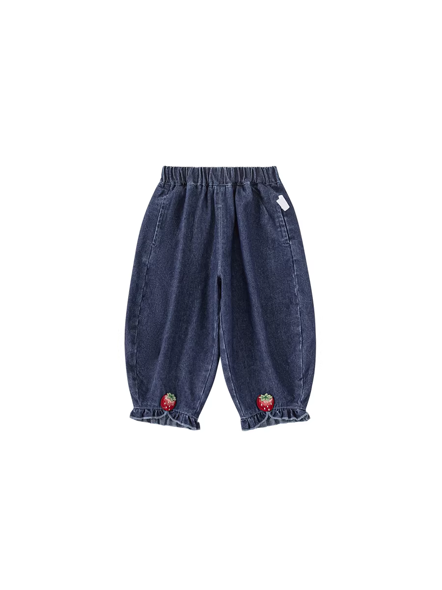 Quần bé gái INSbobo trang phục mùa thu quần đèn lồng 2025 quần jean trẻ em mùa thu mới phong cách Hàn Quốc thời trang